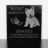 Laser Engraved Black Granite Flat Headstone Tile Memorial