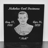 Laser Engraved Black Granite Flat Headstone Tile Memorial The Memorial Man.