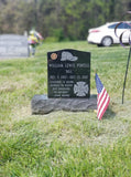 Economy Size Black Granite Headstone w/Etched Photo The Memorial Man.