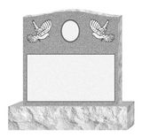 Blue Ridge Granite Single Upright Headstone Memorial with Photo The Memorial Man.