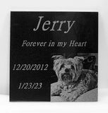 Laser Engraved Black Granite Flat Headstone Tile Memorial