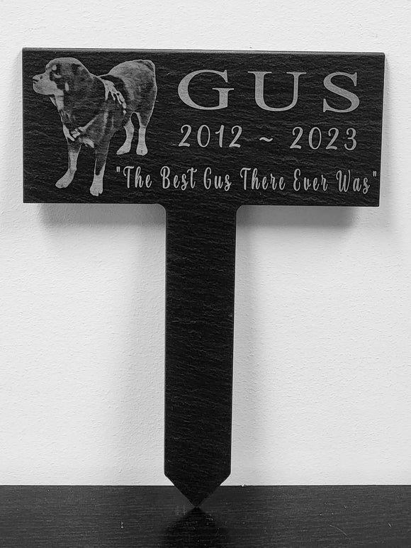 Laser Engraved Slate Garden Stake-Temporary Grave Marker