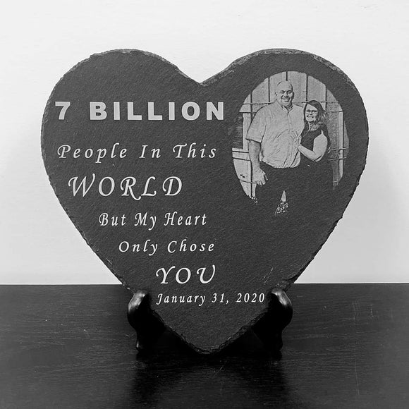 Laser Engraved Slate Heart Memorial Stone 9x9 The Memorial Man.