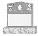 Blue Ridge Granite Single Upright Headstone with Porcelain Portrait and Flower Vases The Memorial Man.