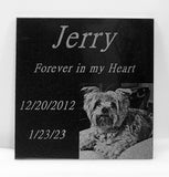 Laser Engraved Black Granite Flat Headstone Tile Memorial The Memorial Man.