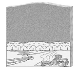 Single Gray Granite Headstone with Scene The Memorial Man.