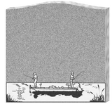 Single Gray Granite Headstone with Scene The Memorial Man.