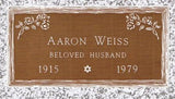 SINGLE BRONZE GRAVE MARKER 24X12 BRONZE ON 28X16 BASE The Memorial Man.