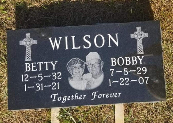 Jet Black Flat Marker Headstone The Memorial Man.