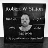 Laser Engraved Black Granite Flat Headstone Tile Memorial The Memorial Man.