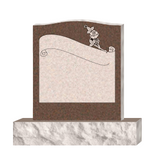 Tan Brown Single Upright Headstone The Memorial Man.