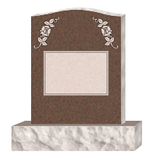 Tan Brown Single Upright Headstone The Memorial Man.