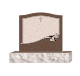 Tan Brown Single Upright Headstone The Memorial Man.