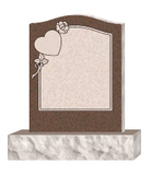 Tan Brown Single Upright Headstone The Memorial Man.