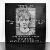 Laser Engraved Black Granite Flat Headstone Tile Memorial The Memorial Man.