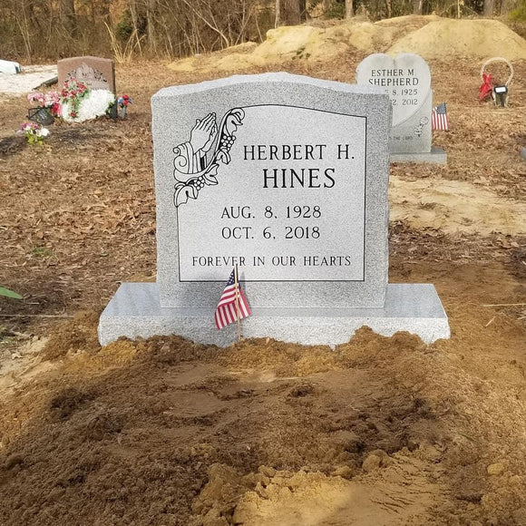 Gray Granite Single Upright Cemetery Headstone Memorial The Memorial Man.