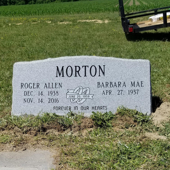 Companion Slanted Upright Headstone Memorial Blue Ridge Granite The Memorial Man.