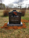 Jet Black Granite Single Upright Headstone Memorial The Memorial Man.