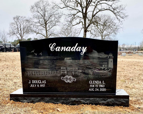 Companion Jet Black Upright Memorial Headstone The Memorial Man.