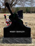 Jet Black Granite Guitar Headstone The Memorial Man.