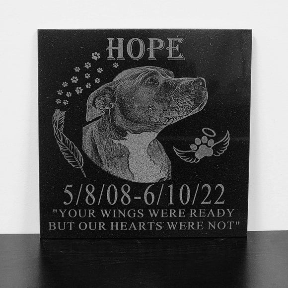 Laser Engraved Black Granite Flat Headstone Tile Memorial The Memorial Man.